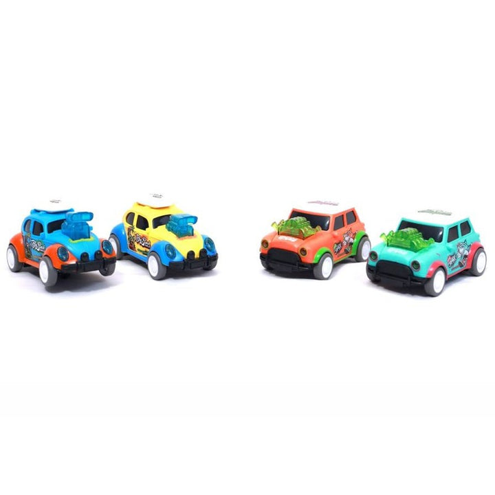 Dancing Car Push and Go Play Set Friction Powered Vehicles (Set of 4)