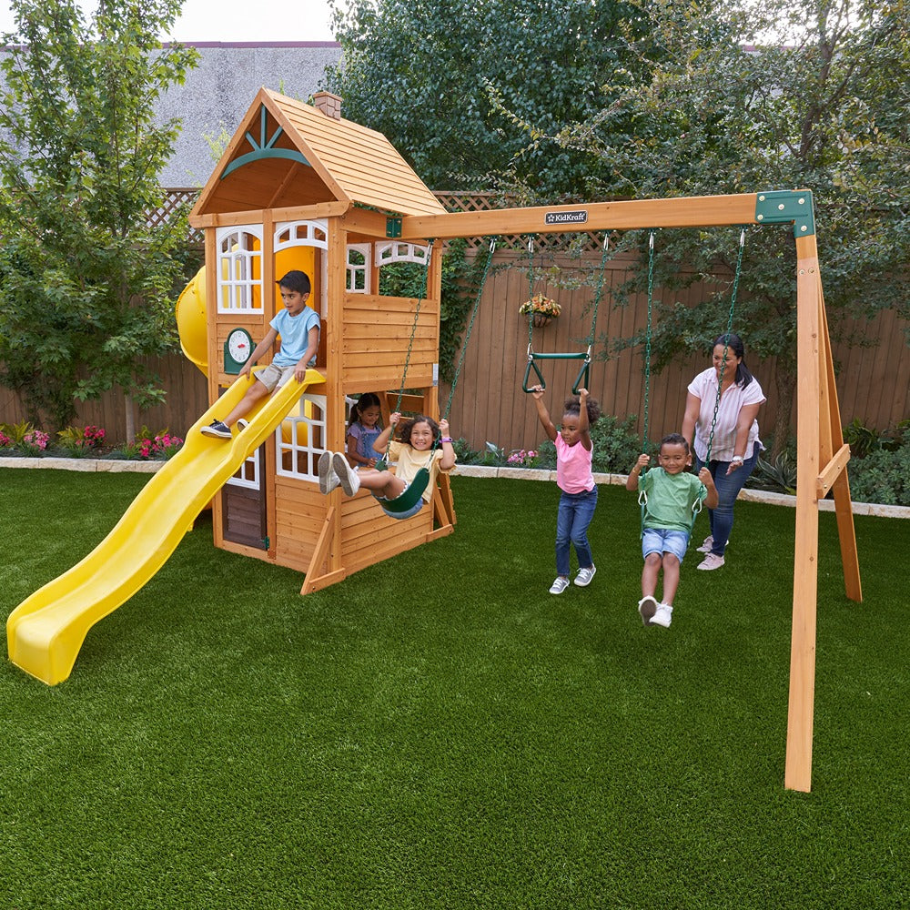 Castlewood Slides and Swings Wooden Playset (COD not Available)