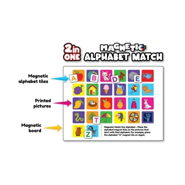 Play Panda Magnetic Learn to Spell - Animals I 104 magnetic Tiles, Magnetic Board and Spelling Guide