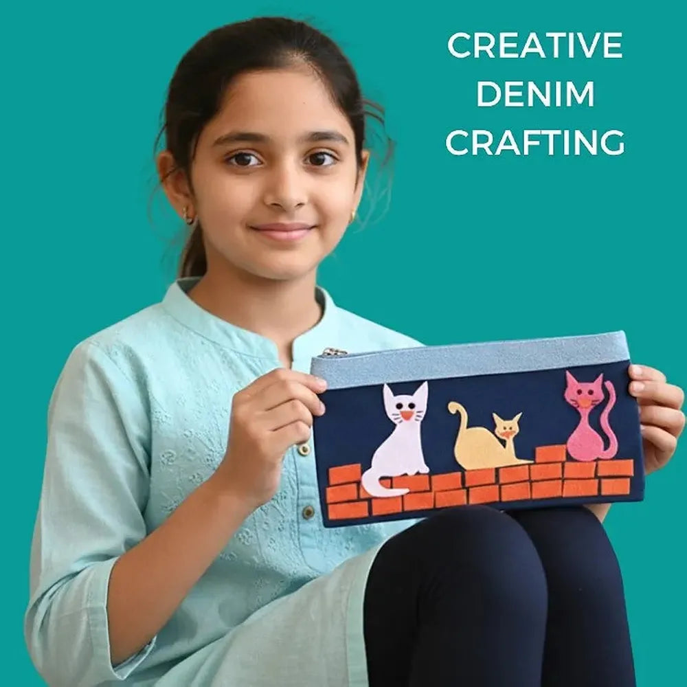 Toykraft Denim Dainties - DIY Fabric Craft Kit – Create Custom Fashion Bags and Pouches