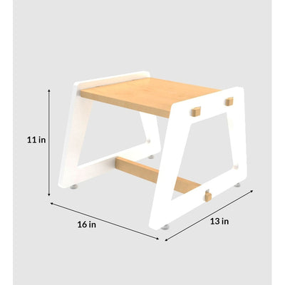 Charcoal Chikku Stool (White)