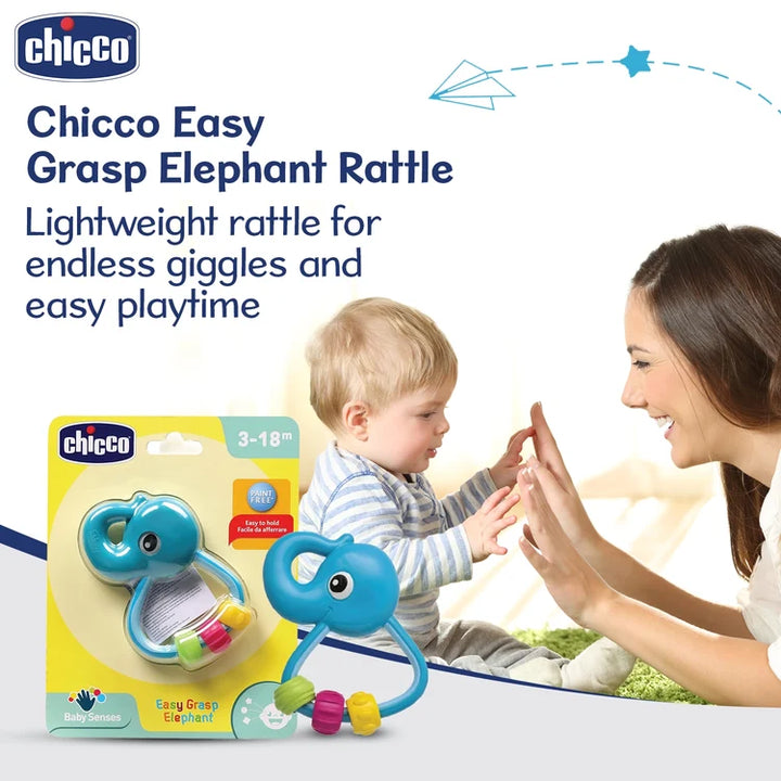 Chicco Easy Grasp Elephant Rattle | Baby Senses Toy