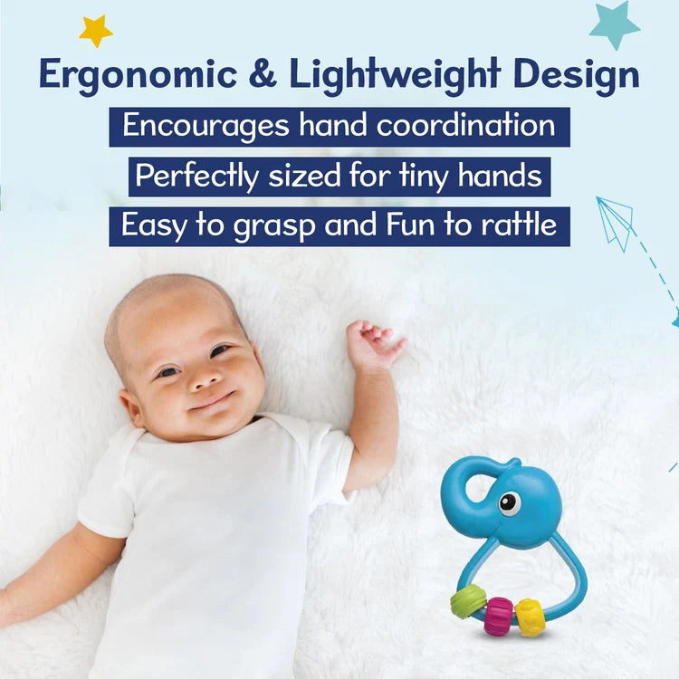 Chicco Easy Grasp Elephant Rattle | Baby Senses Toy
