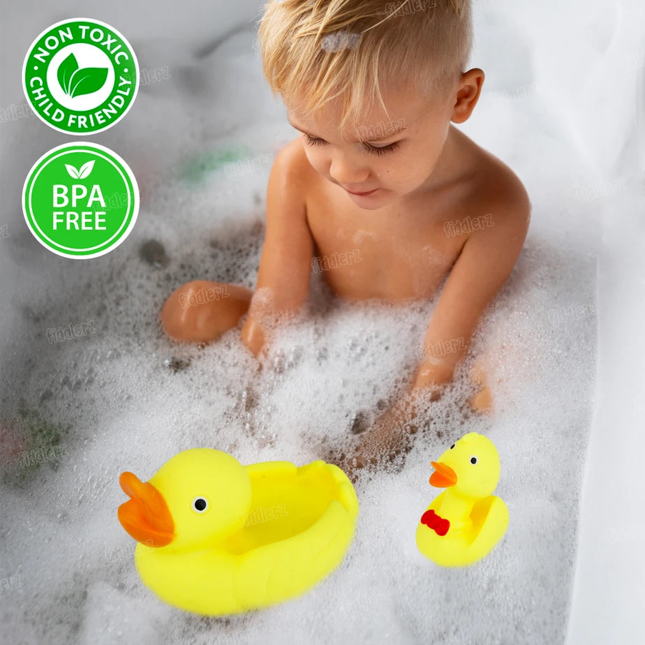 ToyBoi Mom & Me Duck Toy | Chu Chu Floating Rubber Duck | Pack of 2 - Yellow