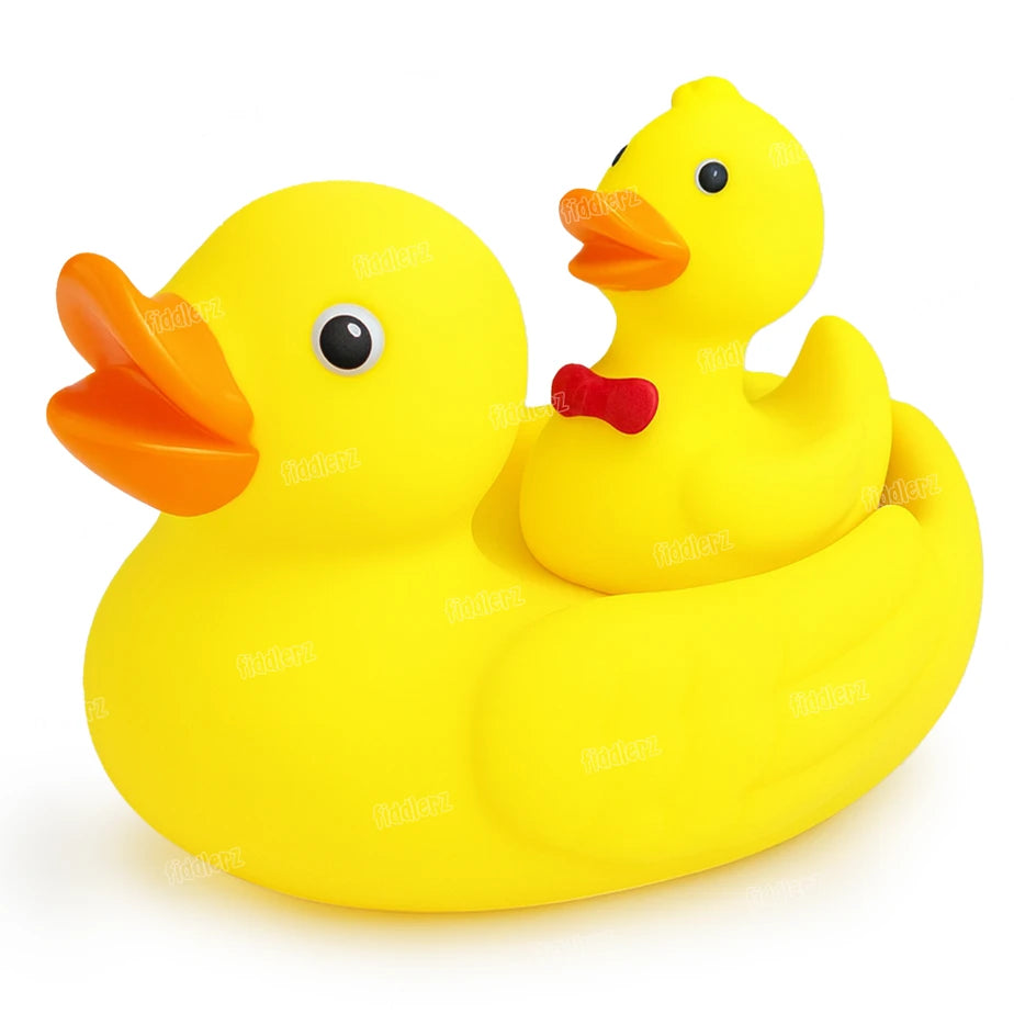 ToyBoi Mom & Me Duck Toy | Chu Chu Floating Rubber Duck | Pack of 2 - Yellow