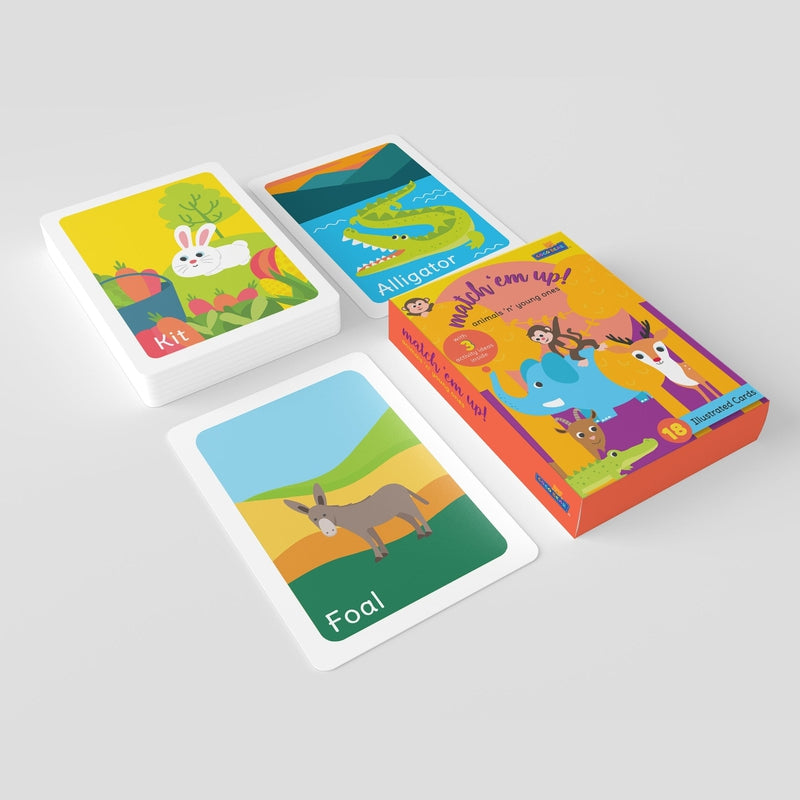 Match 'em up (Animals and Young Ones) - 18 Cards