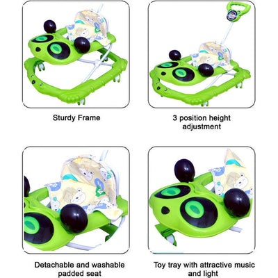 SZ Coco Musical Activity Walker With Parent Rod (Green)