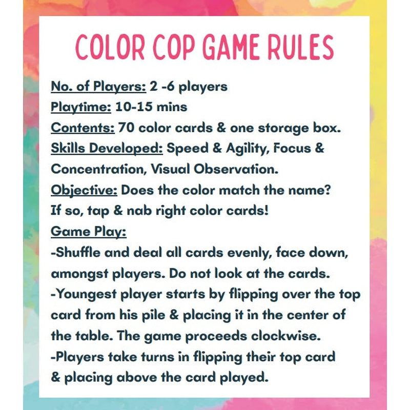 Color Cop Card Game