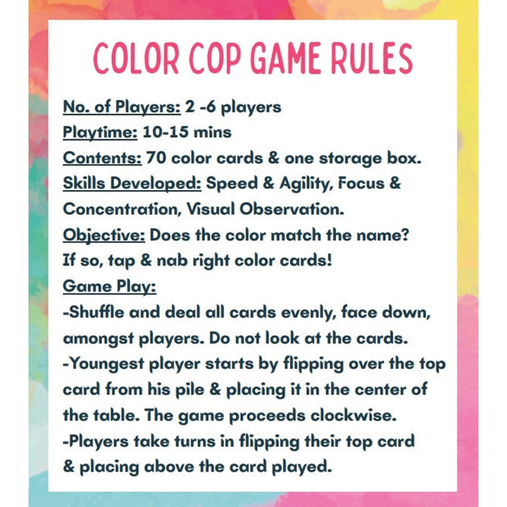 Color Cop Card Game