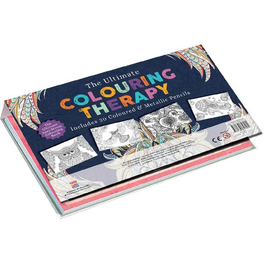 Hello Friend The Ultimate Colouring Therapy - 32 Page Book with 30 Colour Pencils (6-12 Years)