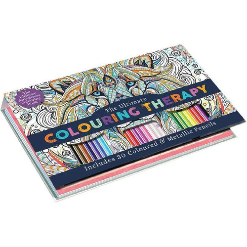 Hello Friend The Ultimate Colouring Therapy - 32 Page Book with 30 Colour Pencils (6-12 Years)