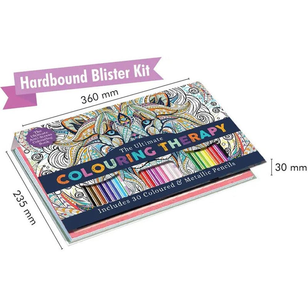 Hello Friend The Ultimate Colouring Therapy - 32 Page Book with 30 Colour Pencils (6-12 Years)