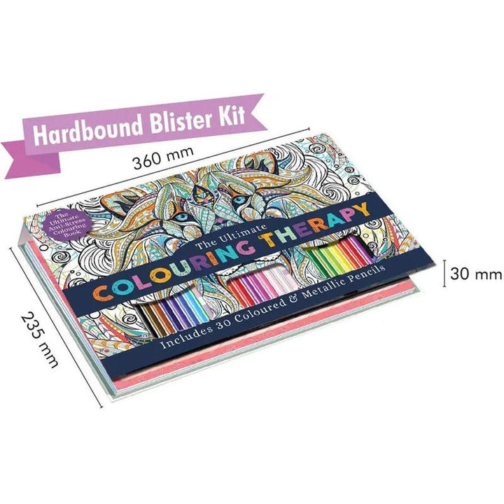 Hello Friend The Ultimate Colouring Therapy - 32 Page Book with 30 Colour Pencils (6-12 Years)