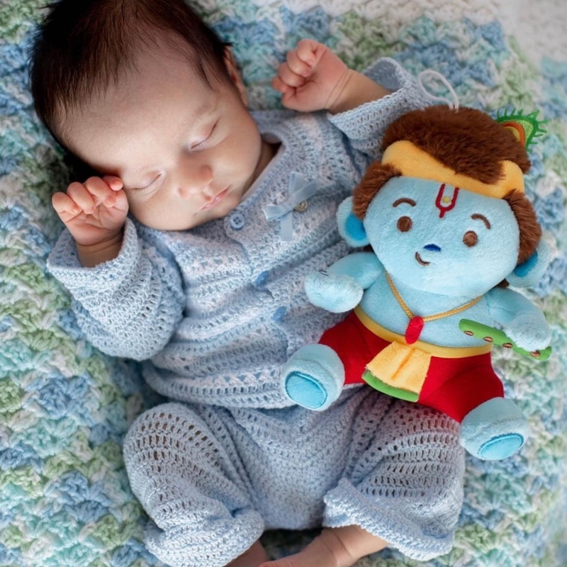 Personalised Baby Krishna (Medium 11 inch) Mantra Singing Plush Toy (COD Not Available)