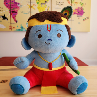 Personalised Baby Krishna (Medium 11 inch) Mantra Singing Plush Toy (COD Not Available)