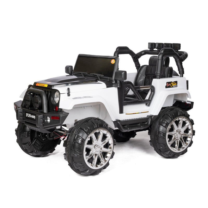 Battery Operated 4x4 Jeep Ride-On Car | 12V Battery Jeep | White | COD Not Available