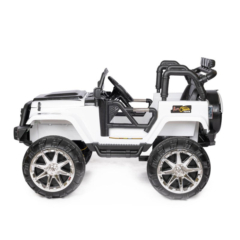 Battery Operated 4x4 Jeep Ride-On Car | 12V Battery Jeep | White | COD Not Available