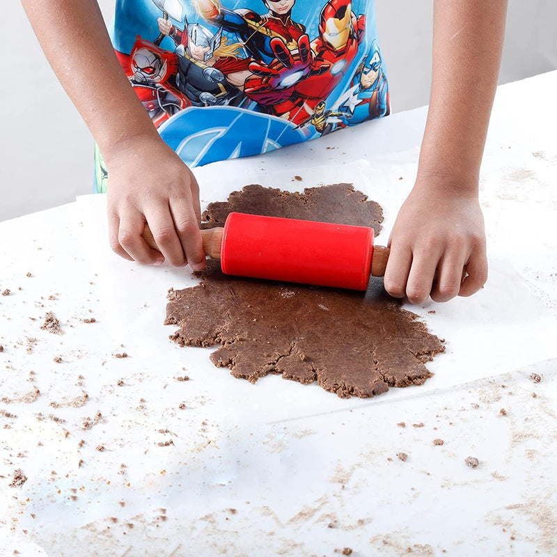 Silicone Rolling Pin with Wooden Handle - Blue