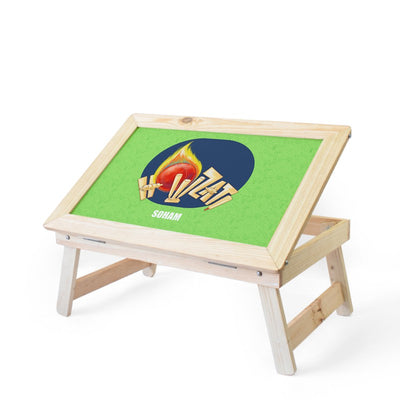 Personalised Wooden Foldable Desk with a Canvas Cotton Handle (COD Not Available)