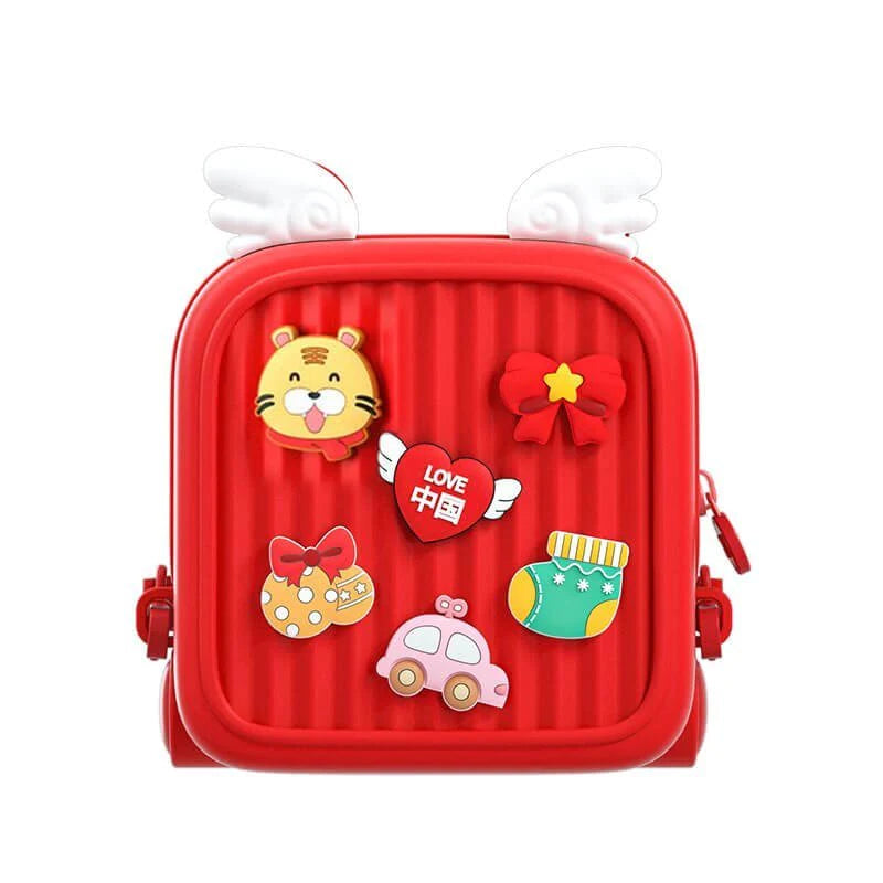 Crimson Red Winged Mini Movable Trinkets Fashion Backpack