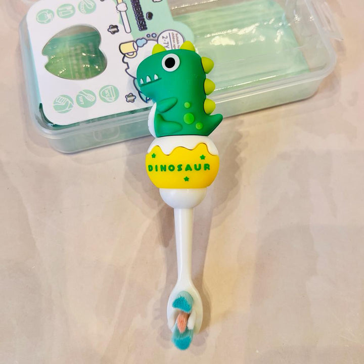 3D Dino Shape Microfiber Soft Bristles Toothbrush with Travel Case