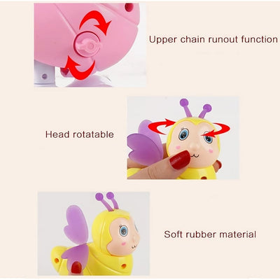 Key Operated Clockwork Cute Bee Toy (Pack of 1) - Assorted Color