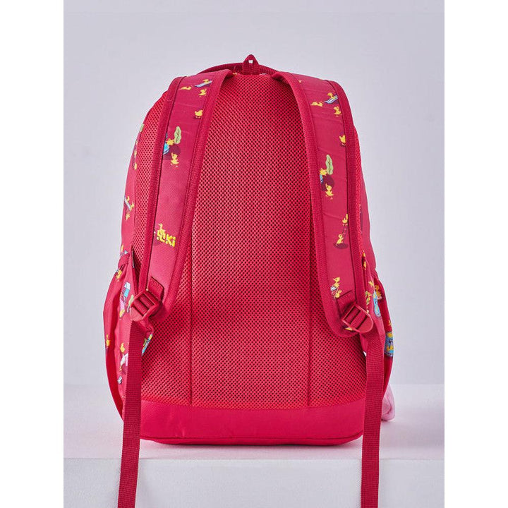 Wildcraft Girls 3 Compartments Backpack - Upto 23L | Duck Design - Red
