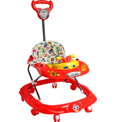 Buddy Musical Activity Walker With Parent Rod (Red) - Height 65 cm