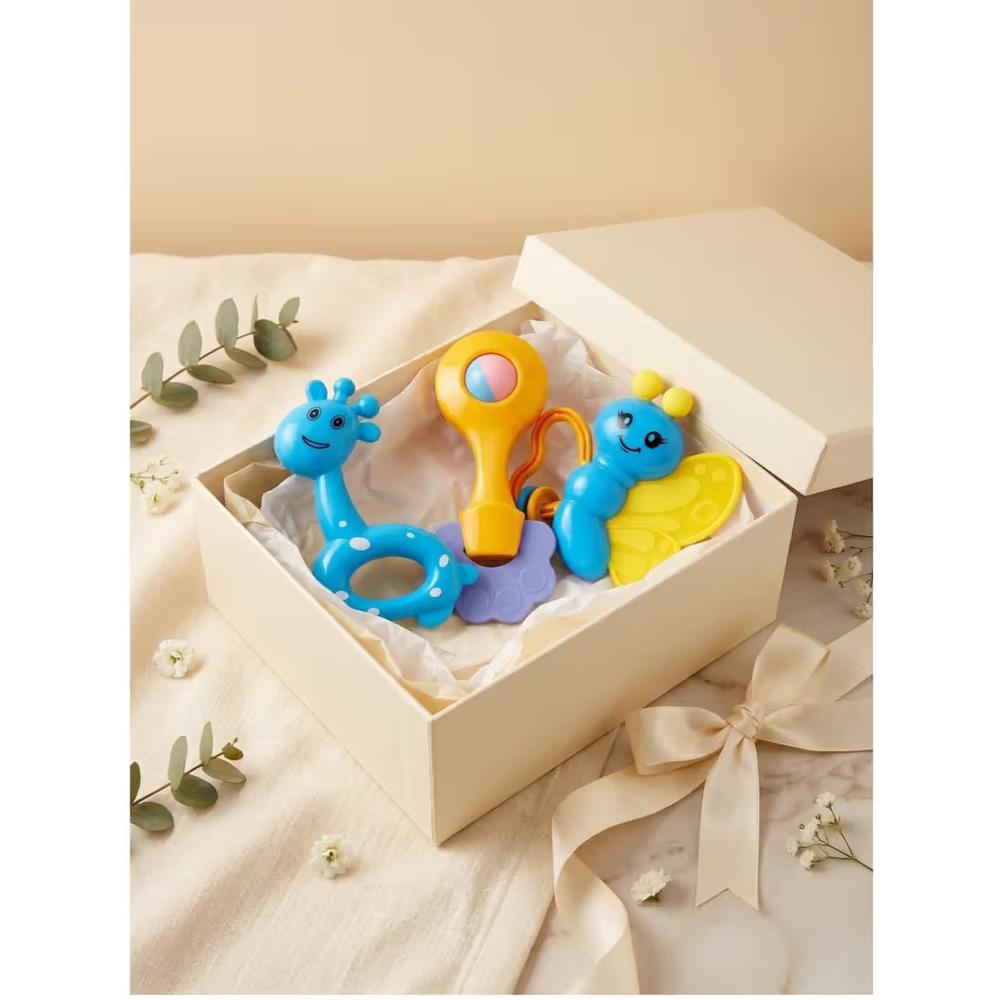 Mama's Care Hello Lil One 13 Pieces Gift Set - Pack of 10+3 Teether & Rattle | Peach
