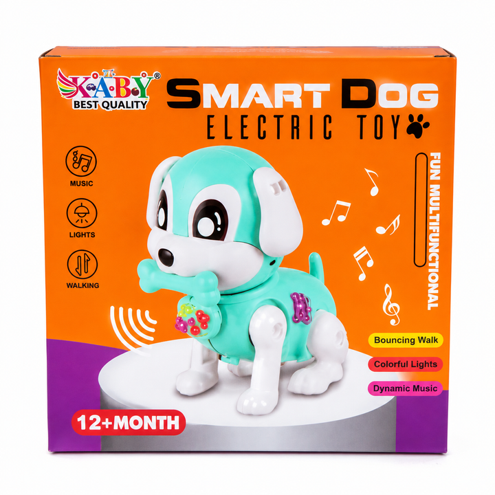 Kaby Smart Dog Electric Toy for Kids | Electric Puppy with LED Lights, Music & Bouncing Action | Interactive Toy