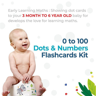 0 to 100 Dot & Number Flash cards Kit | A4 Size Numbers & Math Symbols Dot Cards | More Than 200+ Flash cards