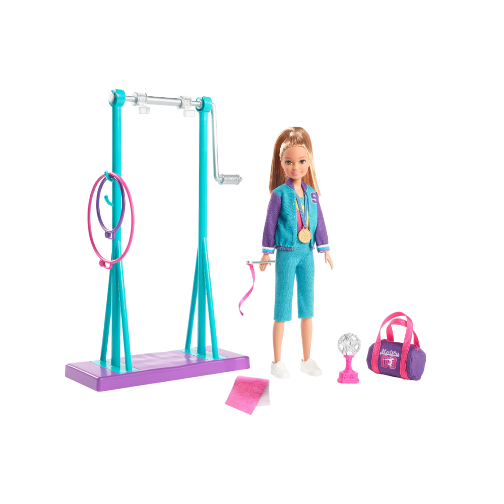 Mattel Original Licensed Barbie Team Stacie Gymnastics Doll with Accessories Playset