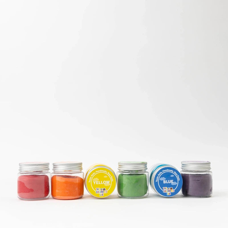 Rainbow Coloured Playdough | Taste safe, Non- Toxic, Non- Drying Clay Rainbow Playdough (6 shades) | Organic Playdough