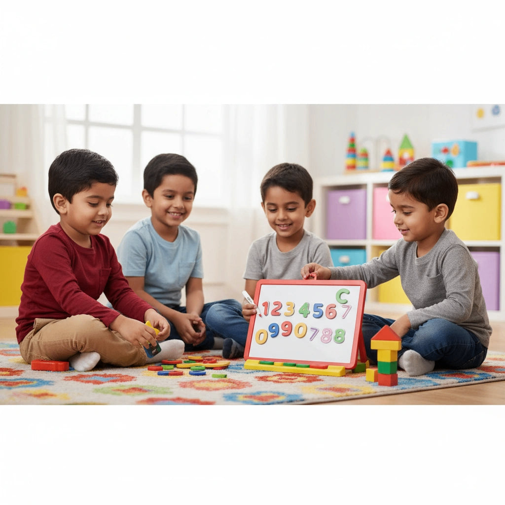 Play Panda Magnetic Learn to Write | Capital Letters & Numbers with Write and Wipe Magnetic Board