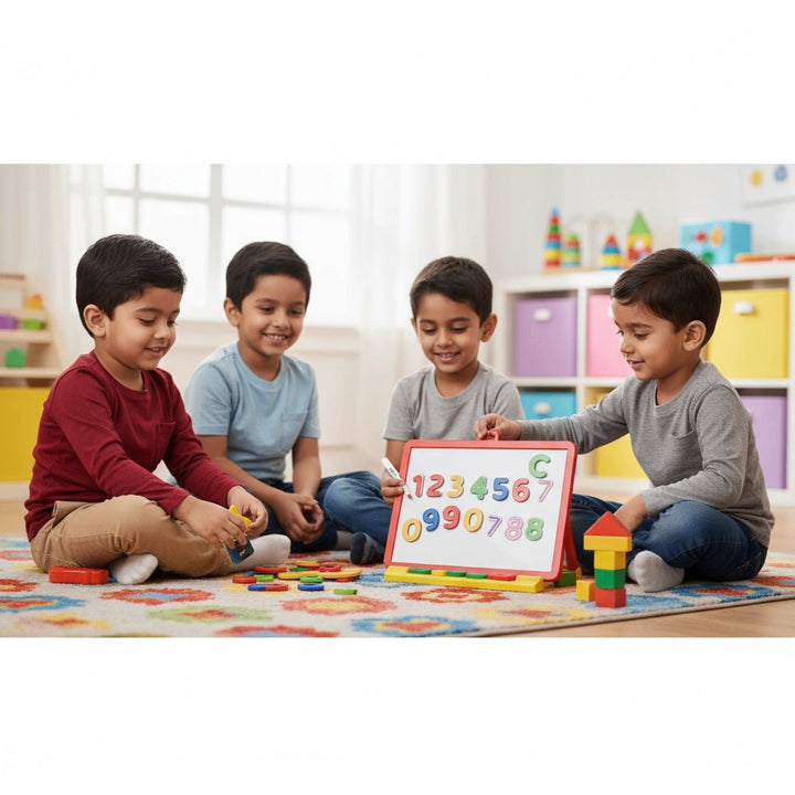 Play Panda Magnetic Learn to Write | Capital Letters & Numbers with Write and Wipe Magnetic Board