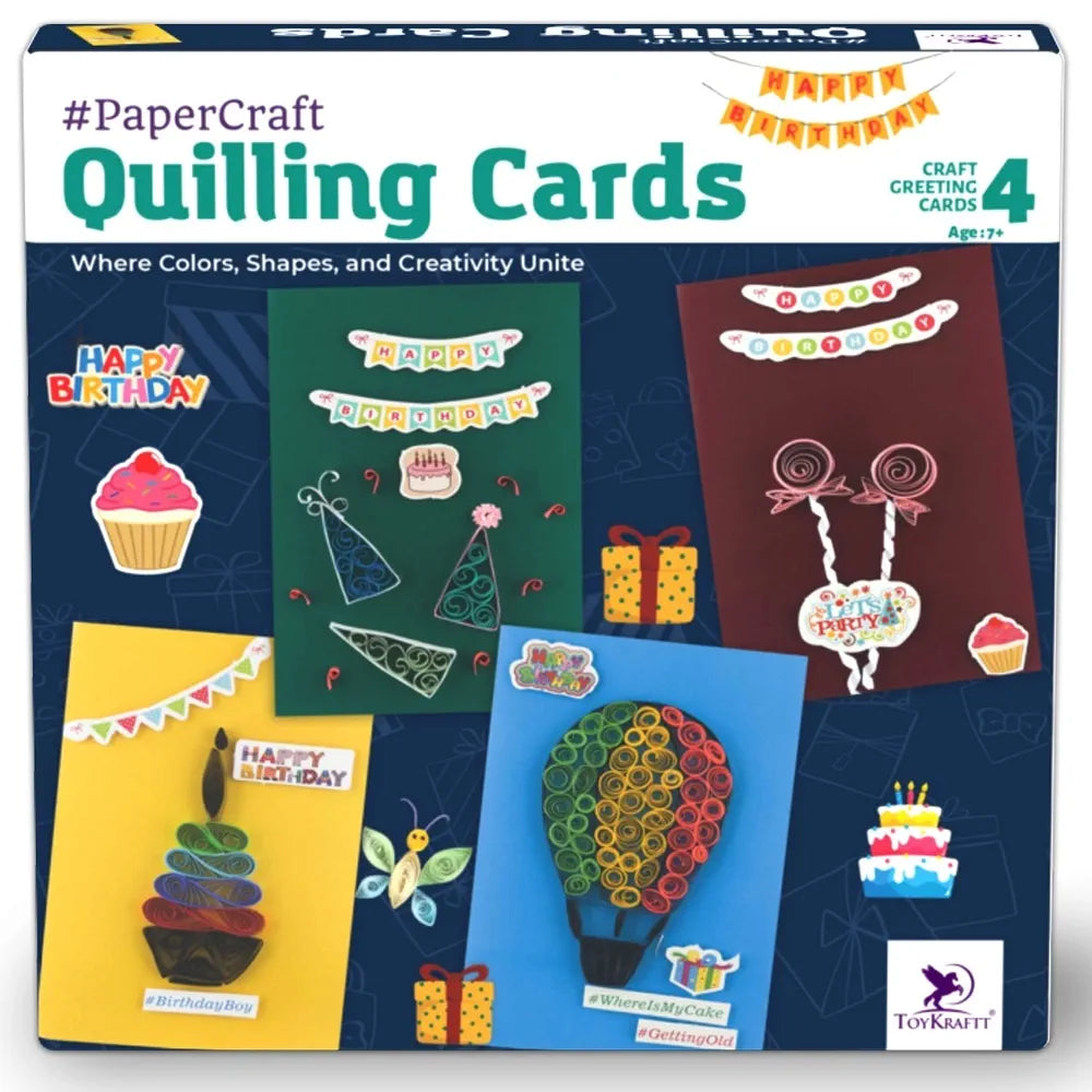 Toykraft Paper Quilling Greeting Card Making Kit | DIY Arts & Crafts Set for Kids