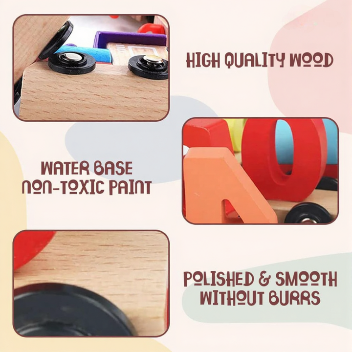 FunBlast Wooden Digital Colourful Number Train Toy (1-3 Years)