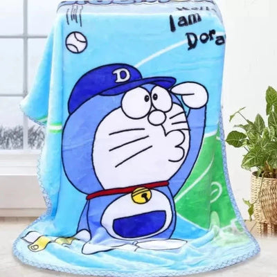 Doraemon Printed Woollen Single Mink Blanket