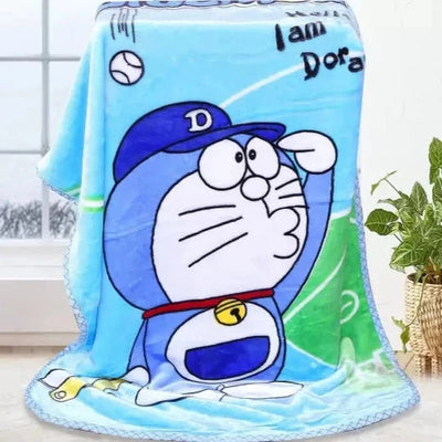Doraemon Printed Woollen Single Mink Blanket