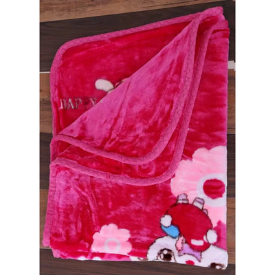 Woollen Blend Printed Single Mink Blanket for Kids