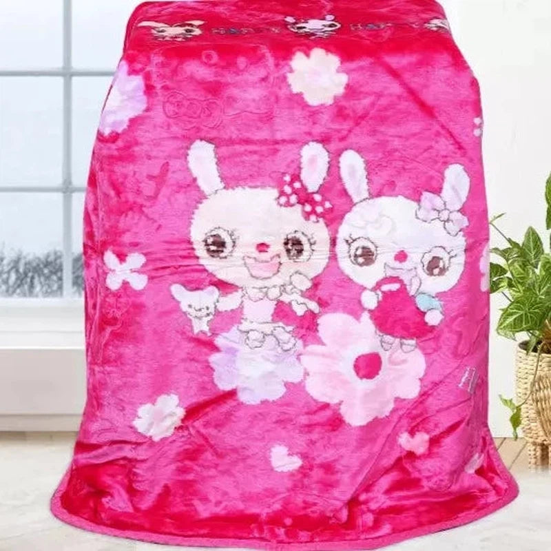 Woollen Blend Printed Single Mink Blanket for Kids