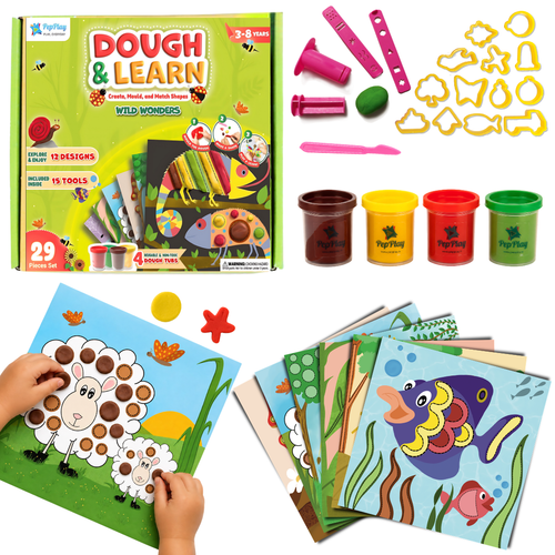 Dough & Learn | 12 Designs with 4 Color Doughs (3-8 Years)