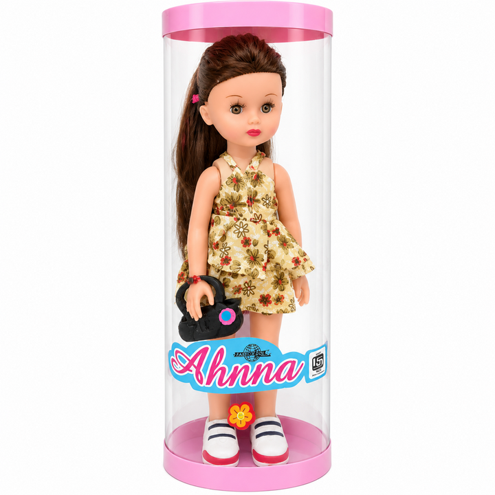 Ahnna Fashion Doll with Floral Romper, Handbag & Shoes | Pretend Play Toy