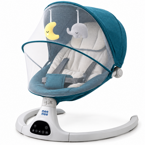 Mee Mee Royal Nest 4-in-1 Baby Electric Swing | Automatic Baby Cradle with 5 Swing Angles, Remote Control & Bluetooth