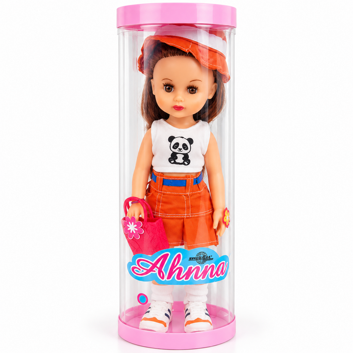 SpeedAge Ahnna Fashion Doll with Hat & Handbag | Stylish Dress Up Doll for Kids | Pretend Play Toy for Girls
