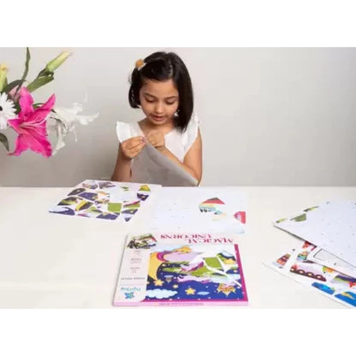 Sticker Puzzle Book - Magical Unicorn Stickers with Set of 5 Jigsaw Puzzles