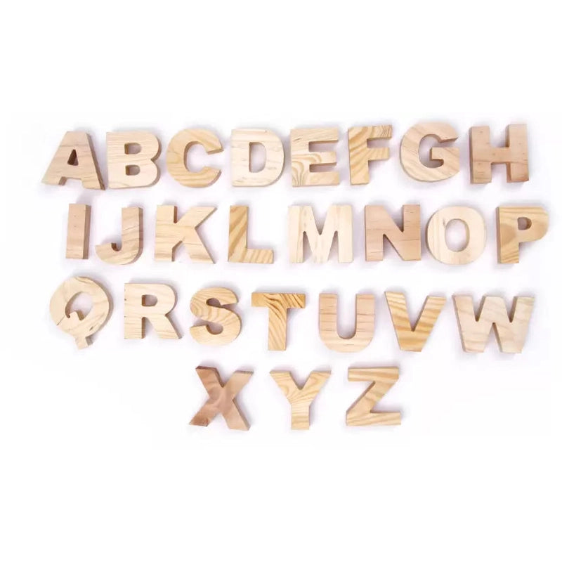 Educational Wooden Alphabets (A to Z ) Uppercase letters (26 Pieces) L ...