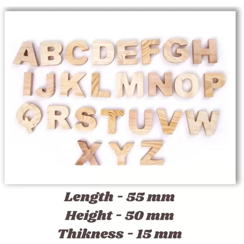 Educational Wooden Alphabets (A to Z )  Uppercase letters (26 Pieces) Learning and Stacking Toy