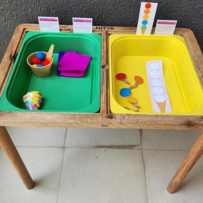 Sensory Table with Ice Cream Kit Set - 25 Inches (COD Not Available)