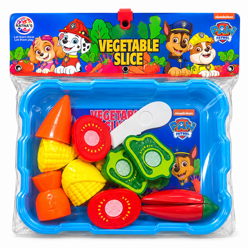 Ratnas Dora Vegetable Slice Toy Set for Kids – Realistic Sliceable Play Food Kitchen Set with Storage Tray | Pretend Play